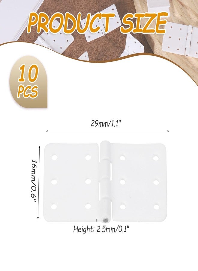 MECCANIXITY 10Pcs Small Pinned Nylon Plastic Hinges 1.1" x 0.6" RC Plane Parts for Wing Model Crafts Accessories - Image 2